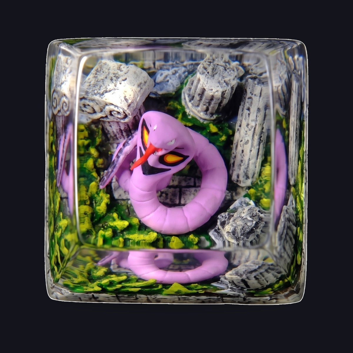 Arbok Resin Keycap — top view