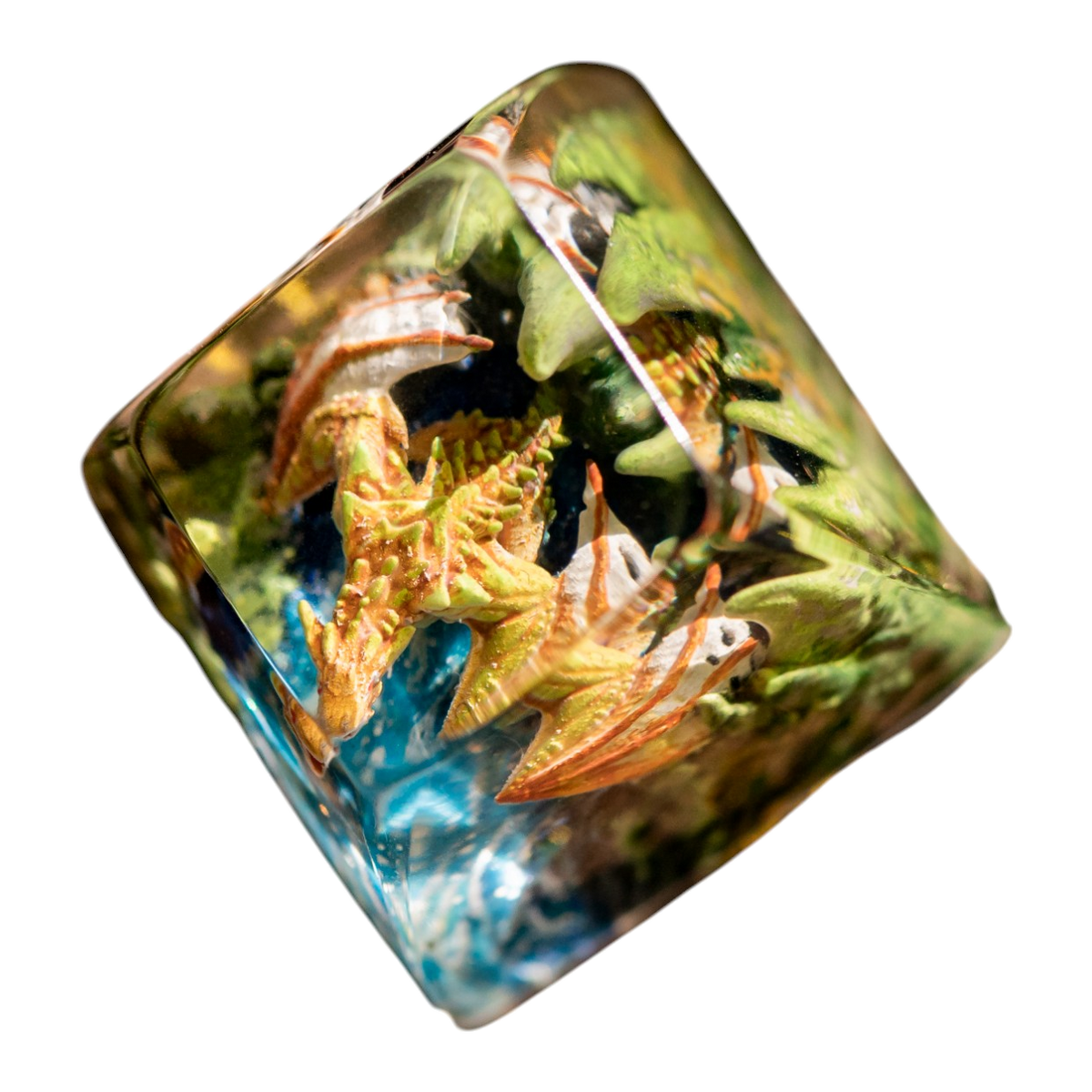 Orange Dragon resin artisan keycap