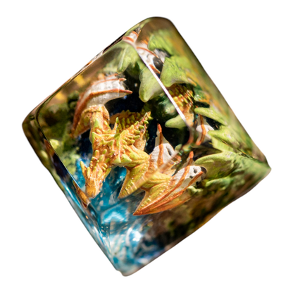 Orange Dragon resin artisan keycap