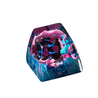 Koi Fish Blue Pink resin artisan keycap