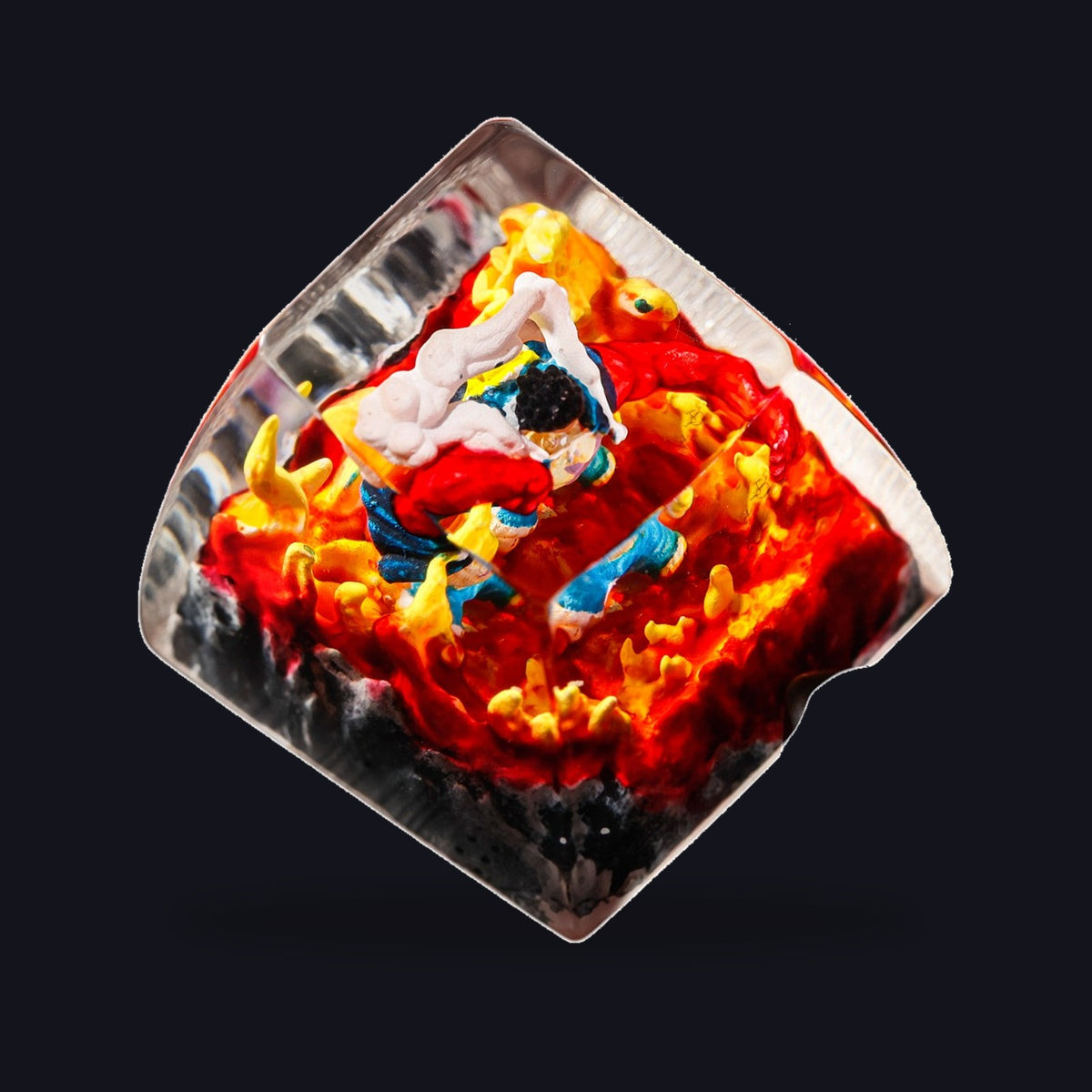Luffy Ember Resin Keycap — studio square