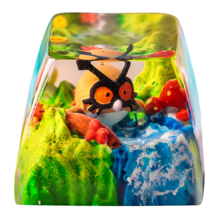 Hoothoot resin artisan keycap