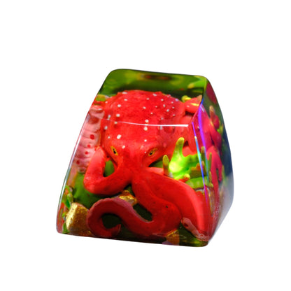 Octopus Red resin artisan keycap