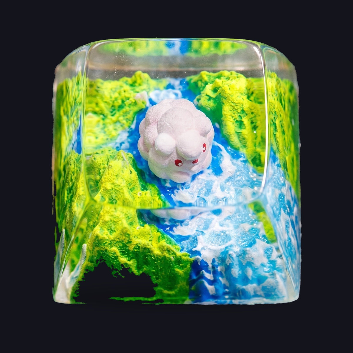 Swirlix Resin Keycap — top view