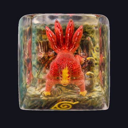 Four-Tails Resin Keycap — top view