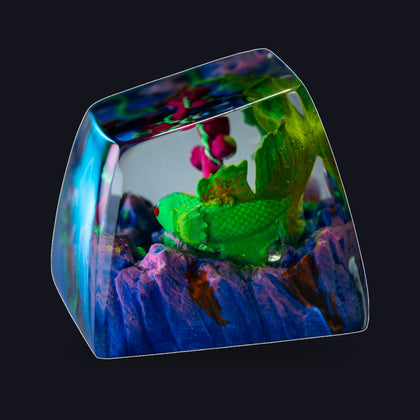 Koi Fish Green Resin Keycap
