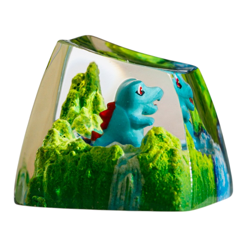 Totodile Meadow Falls resin artisan keycap