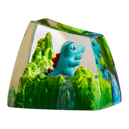 Totodile Meadow Falls resin artisan keycap
