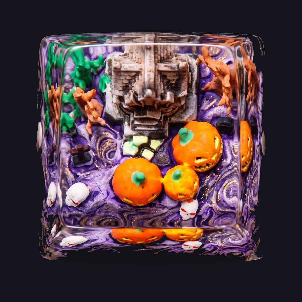 Halloween #3 Resin Keycap — top view