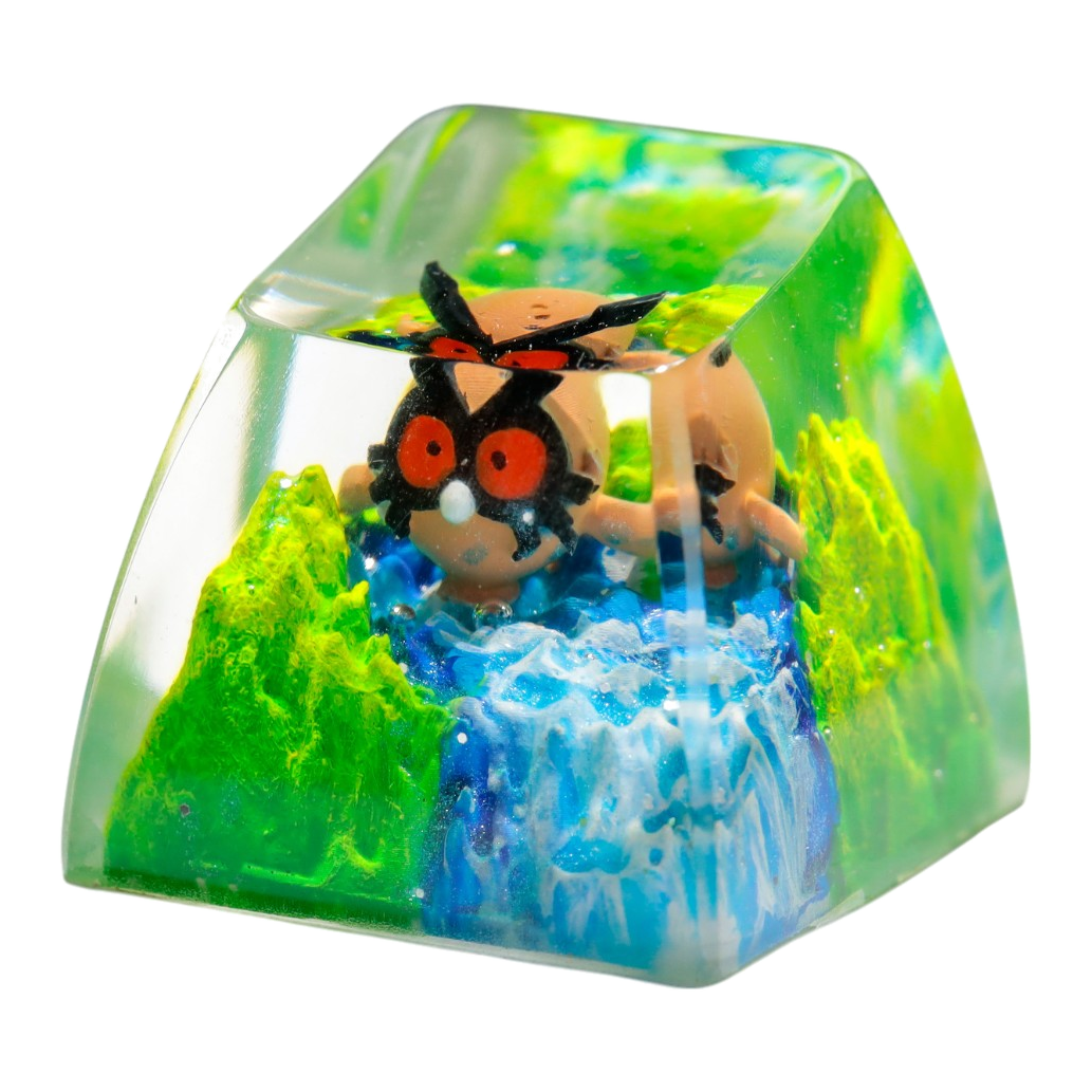 Hoothoot resin artisan keycap