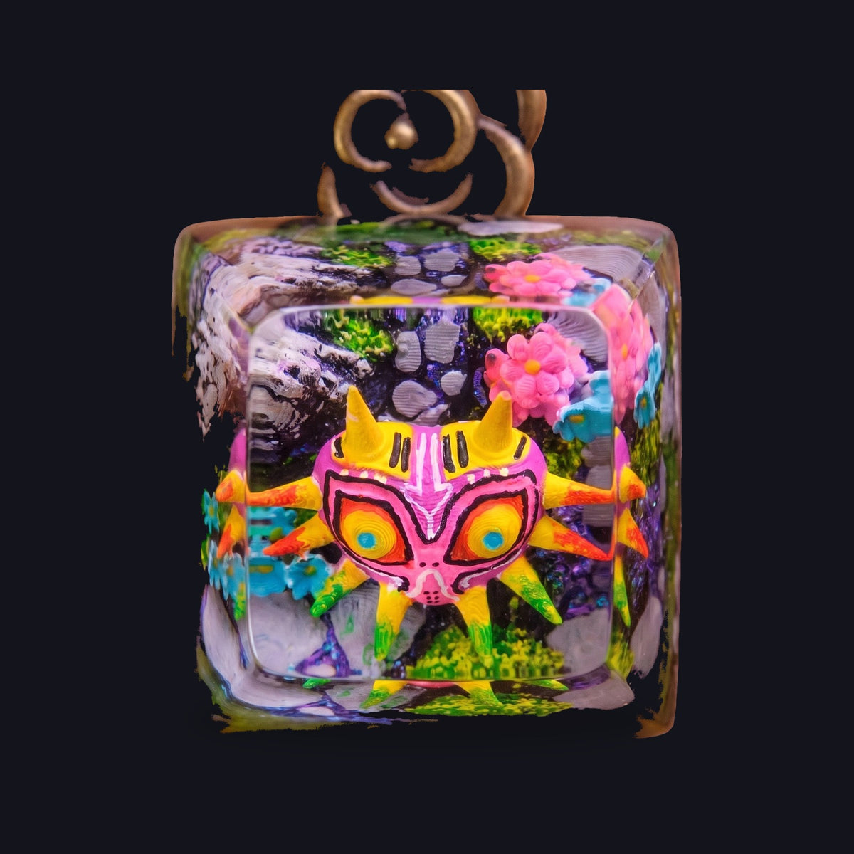 Fantasy Mask Resin Keycap — top view