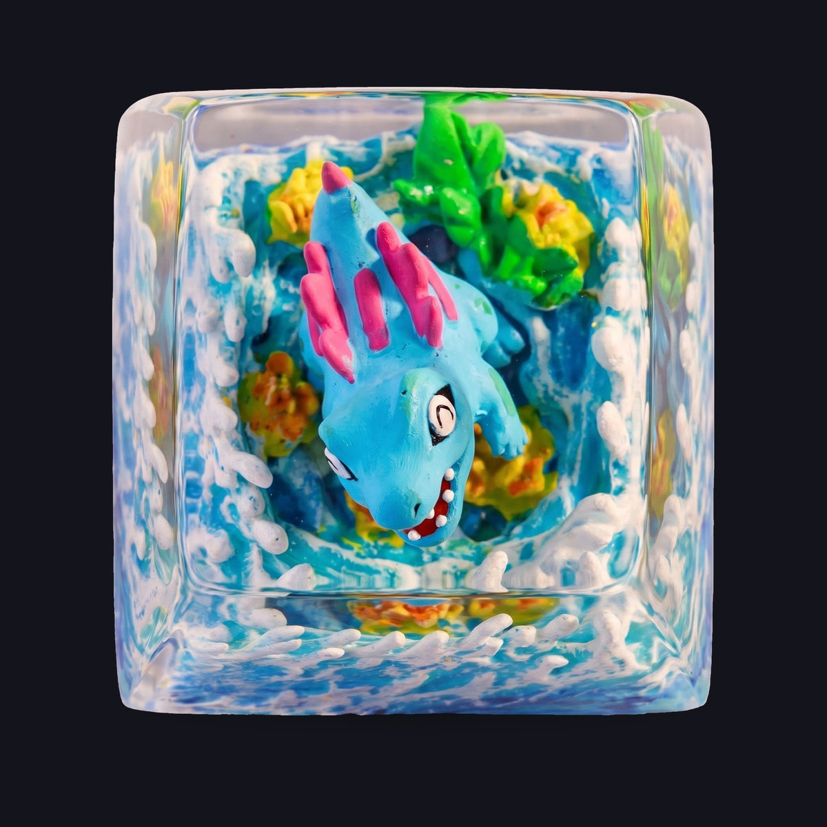 Totodile Resin Keycap — top view