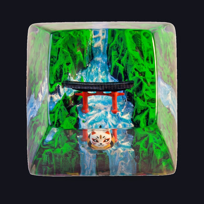 Spring Torii Resin Keycap — top view