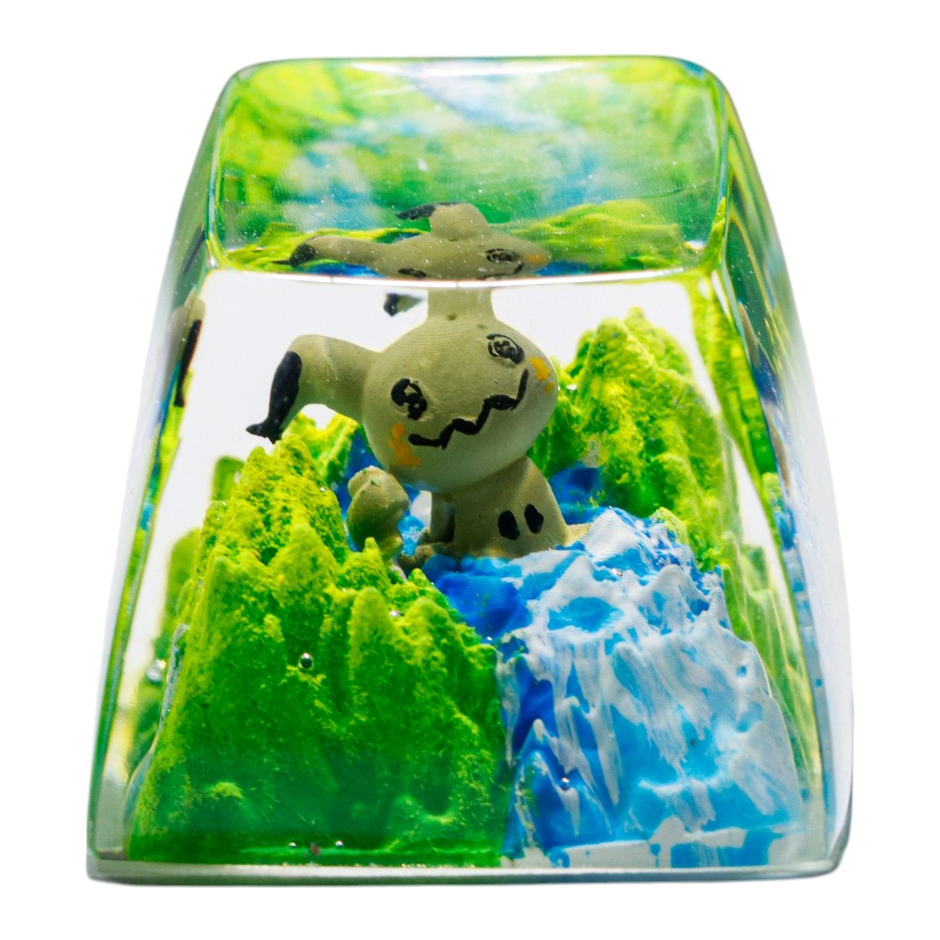 Mimikyu Meadow Falls resin artisan keycap