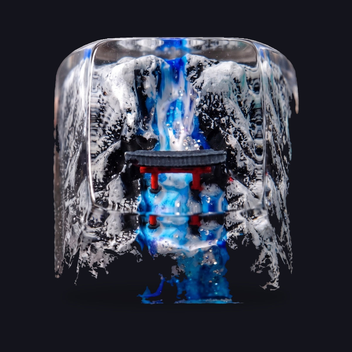 Winter Torii Resin Keycap — top view