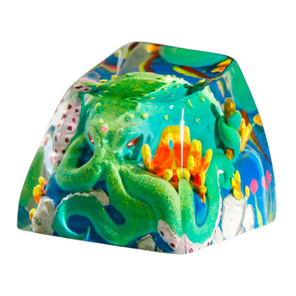 Octopus Green resin artisan keycap