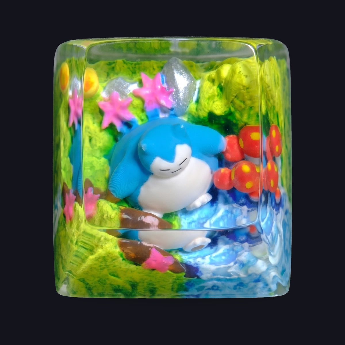 Snorlax Mushroom Bloom Resin Keycap — top view