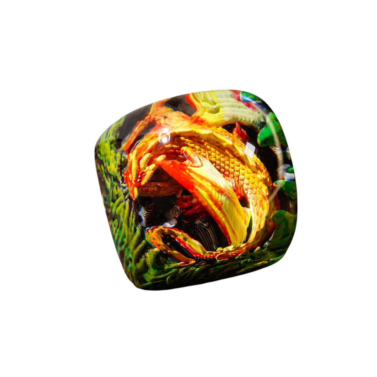 Sleeping Dragon Orange resin artisan keycap