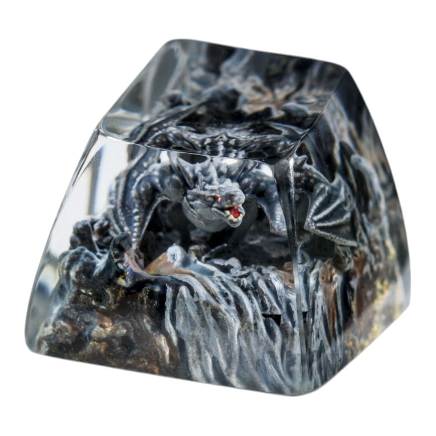 Grey Dragon resin artisan keycap