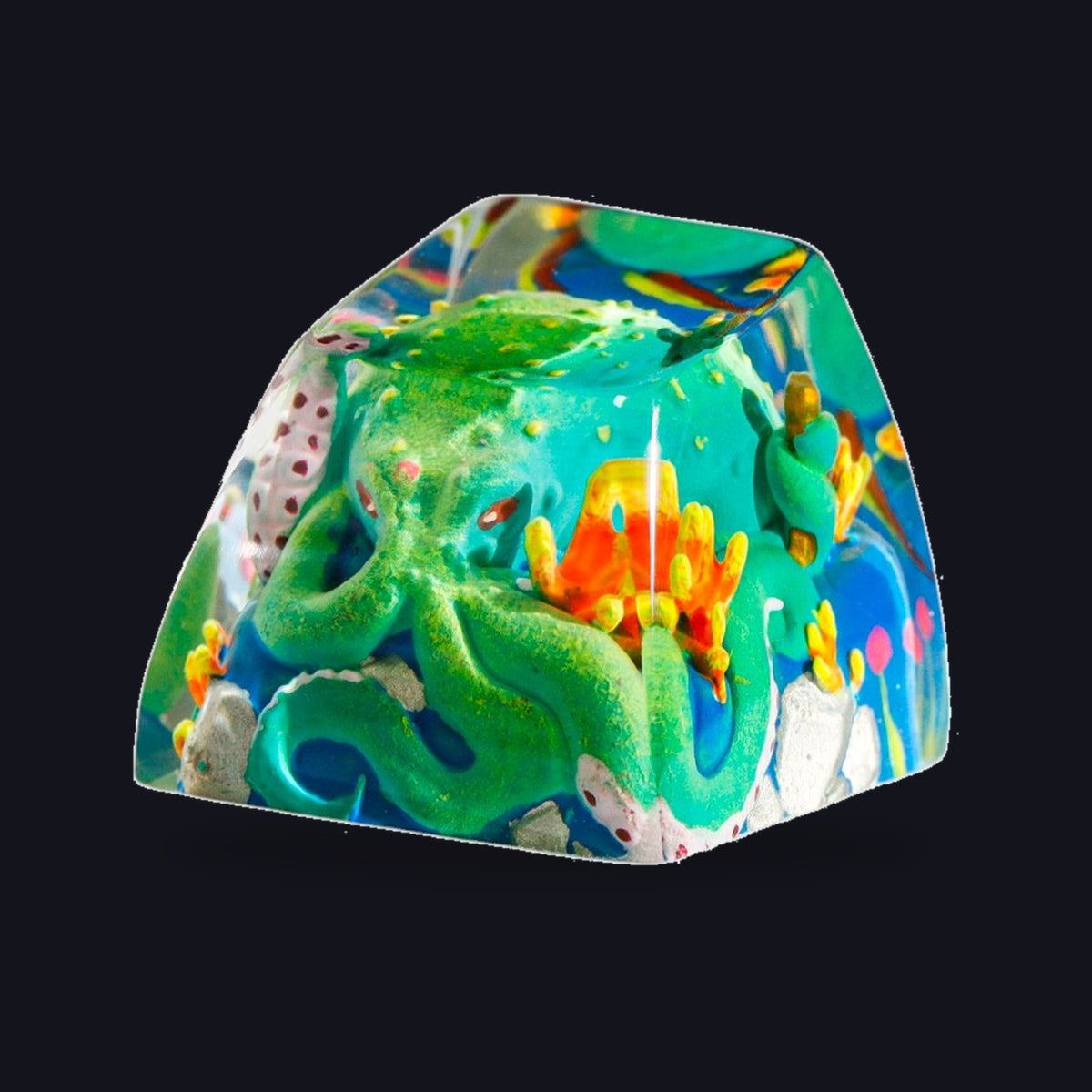Octopus Green Resin Keycap — studio square