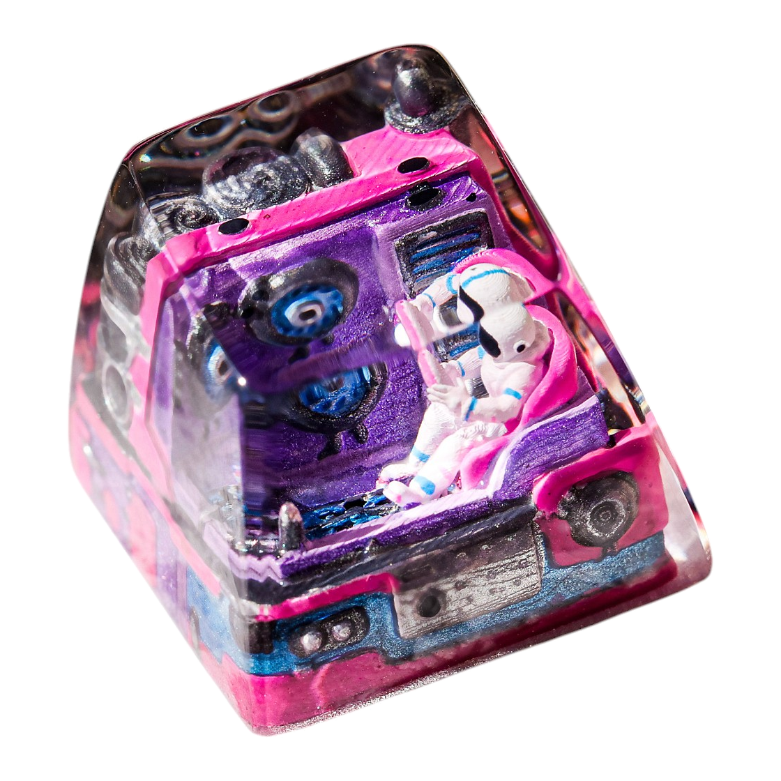 Astronaut Pink resin artisan keycap