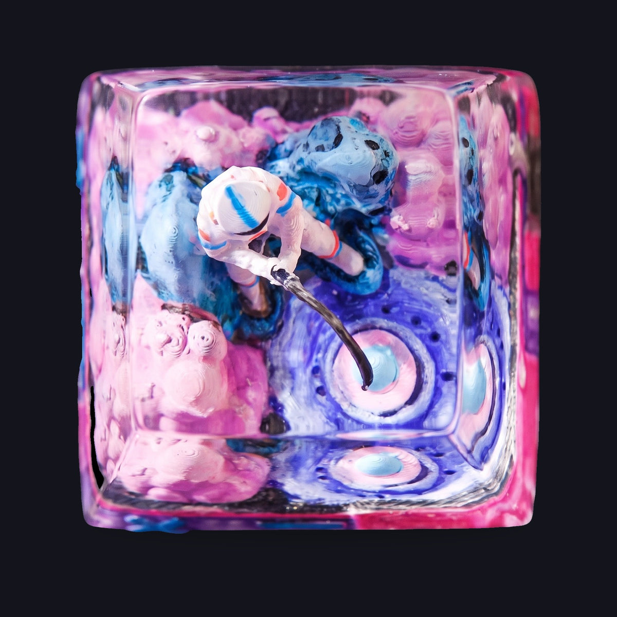 Astronaut Pink #2 Resin Keycap — top view