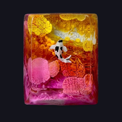 Koi Fish #3 Resin Keycap — top view