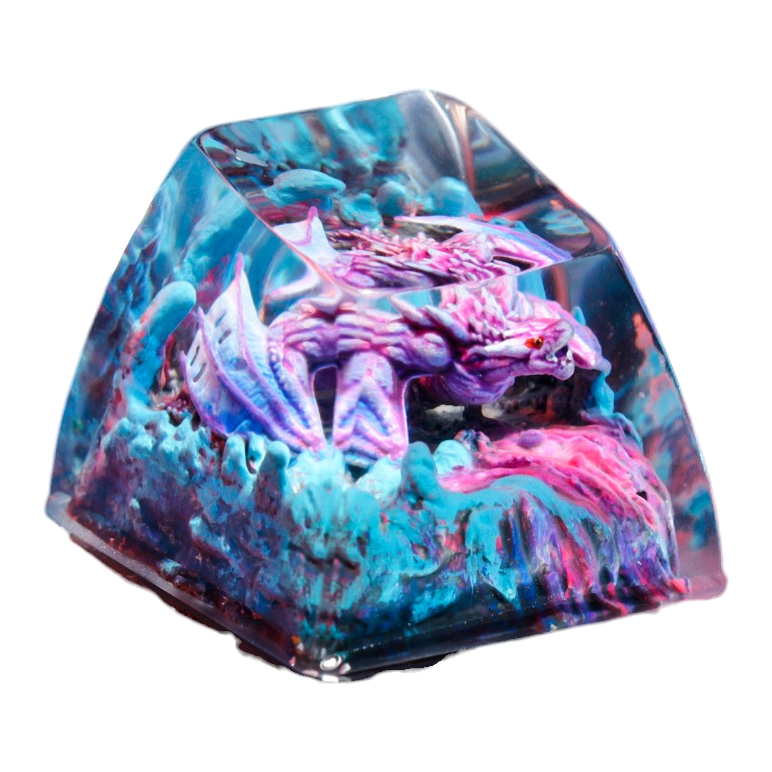 Violet Dragon resin artisan keycap