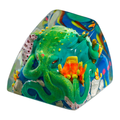 Octopus Green resin artisan keycap