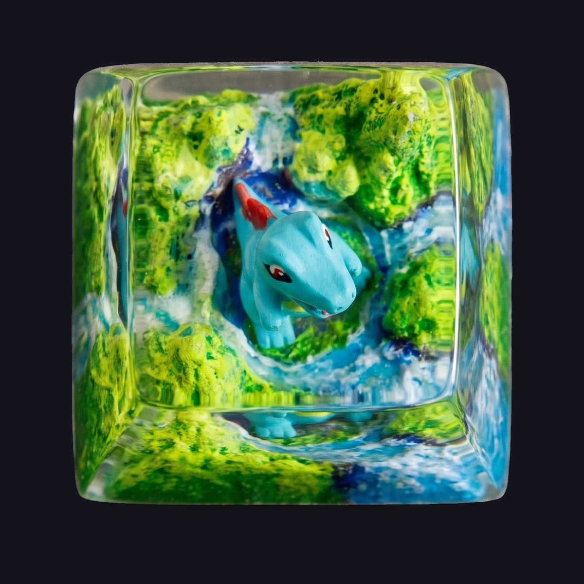 Totodile Meadow Falls Resin Keycap — top view