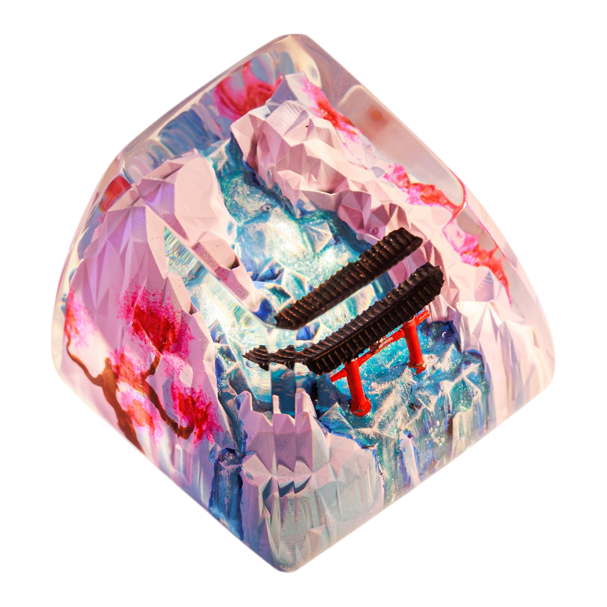 Cherry Blossom Torii resin artisan keycap
