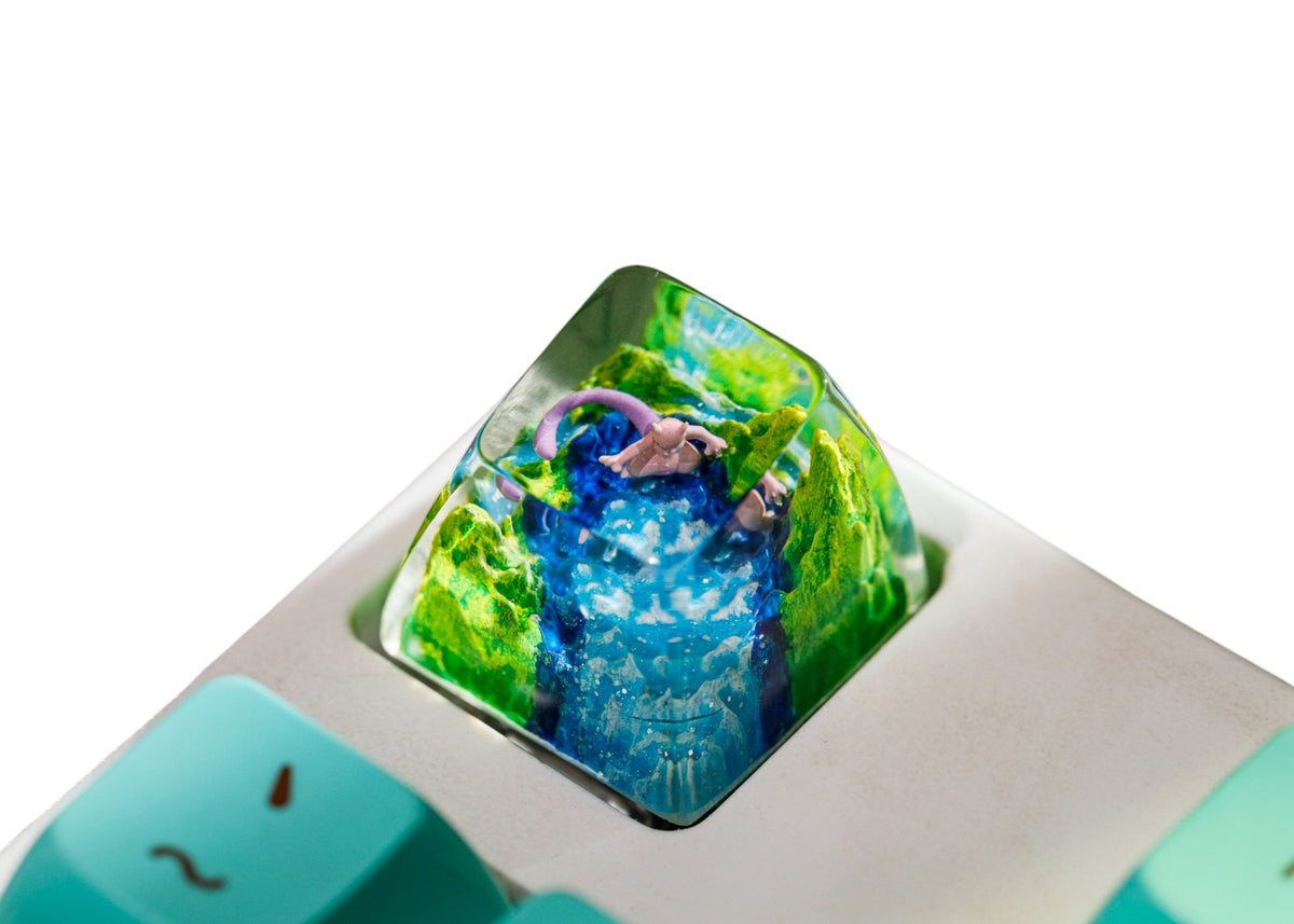 Mewtwo Meadow Falls resin artisan keycap