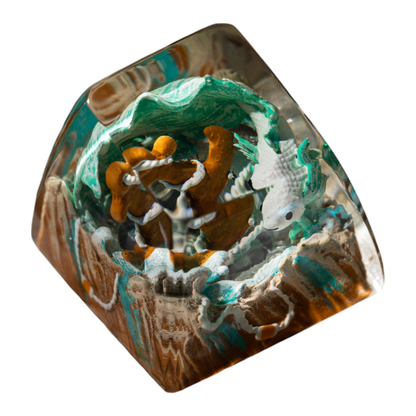 Koi Fish White resin artisan keycap