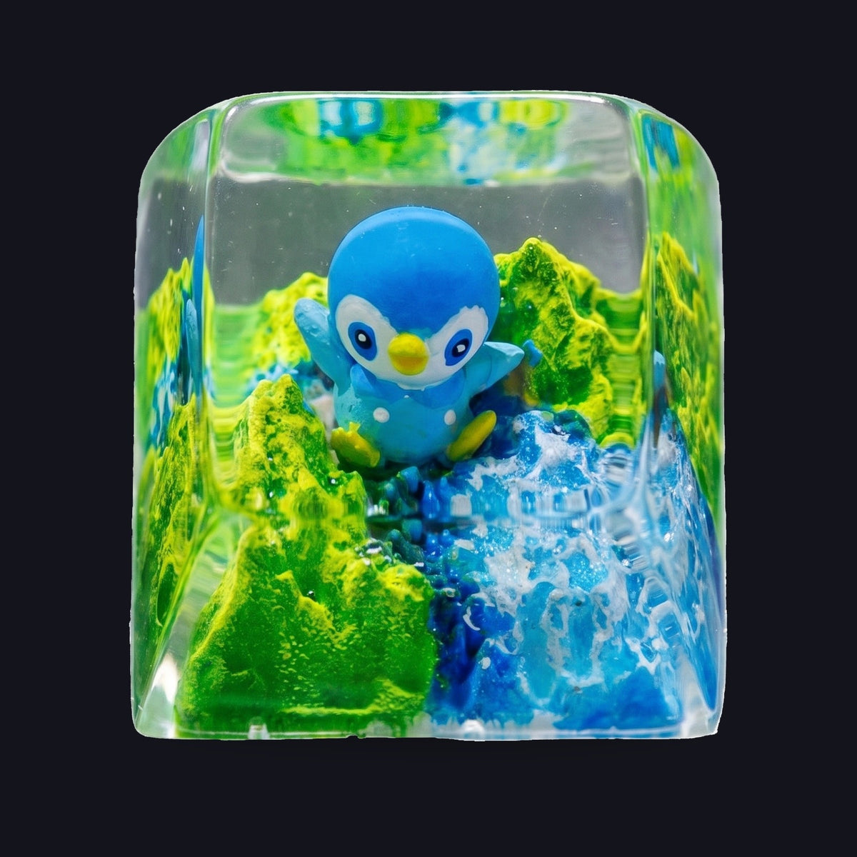 Piplup Resin Keycap — top view