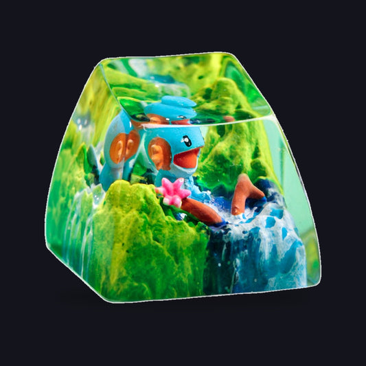 Mudkip Meadow Falls Resin Keycap — studio square