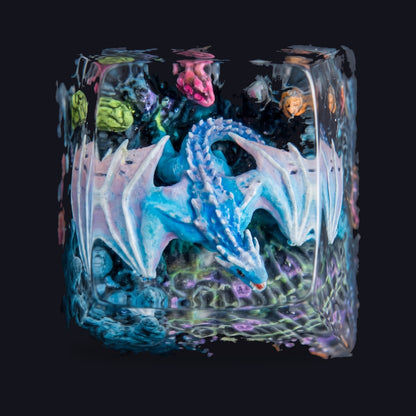 Blue Dragon Resin Keycap — top view