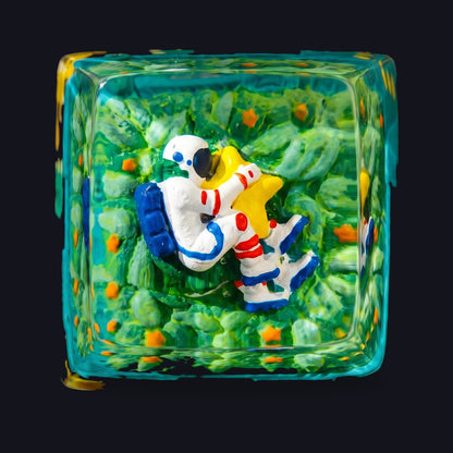 Astronaut Green #3 Resin Keycap — top view