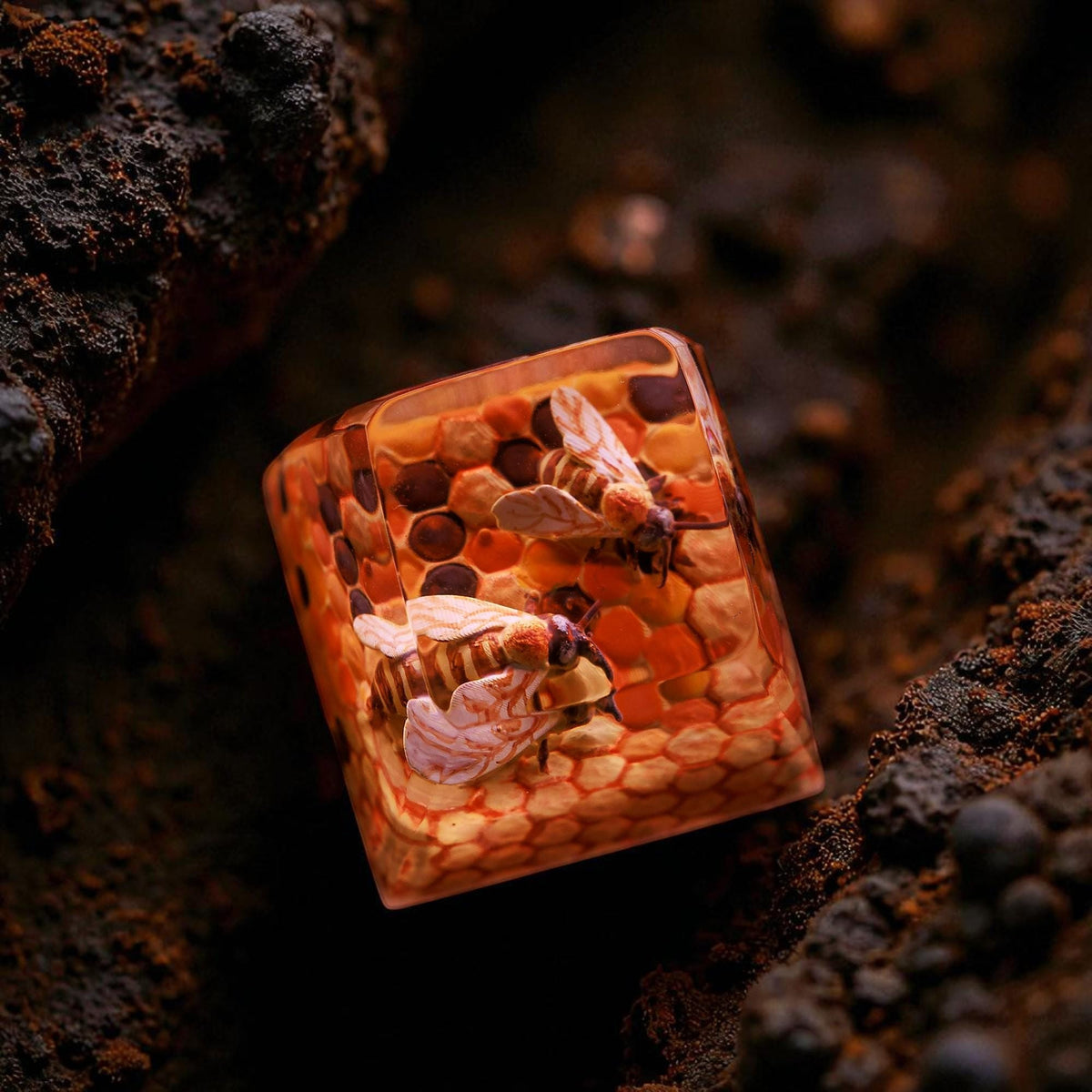 Honeybee Hive resin artisan keycap