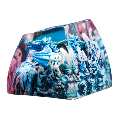 Blue Dragon Waterfall resin artisan keycap