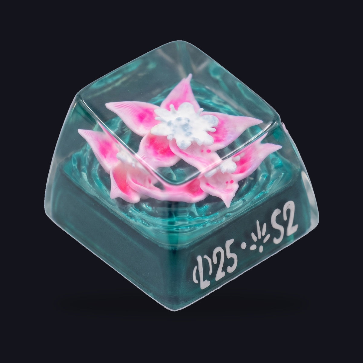 Pink Spirit Flower Resin Keycap — studio square