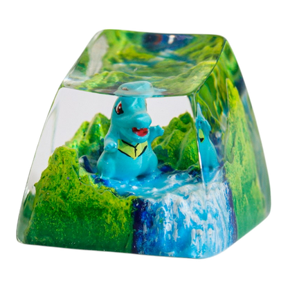 Totodile Meadow Falls resin artisan keycap