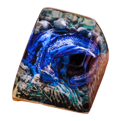 Sleeping Dragon Blue resin artisan keycap