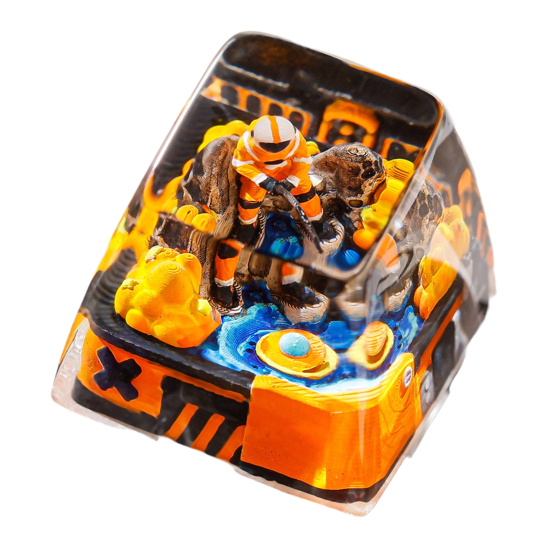 Astronaut Orange #2 resin artisan keycap