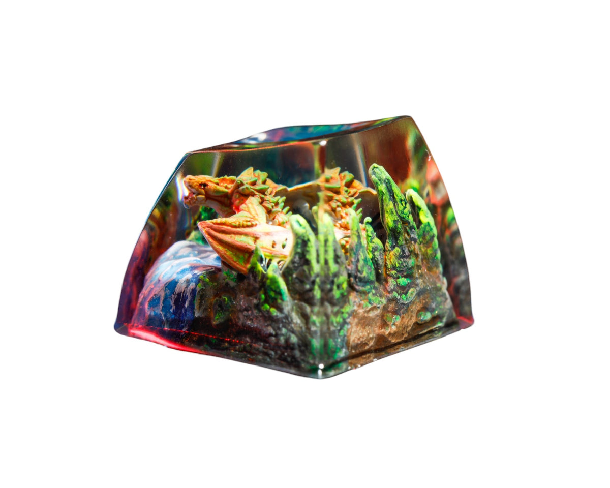 Orange Dragon resin artisan keycap