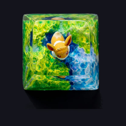 Eevee Meadow Falls Resin Keycap — top view