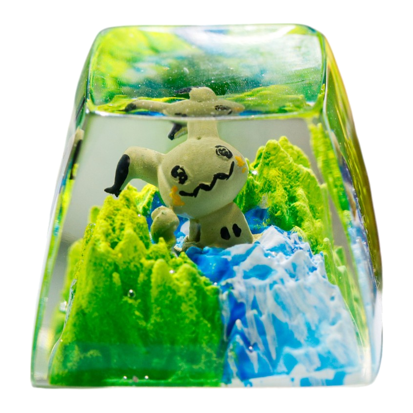 Mimikyu Meadow Falls resin artisan keycap