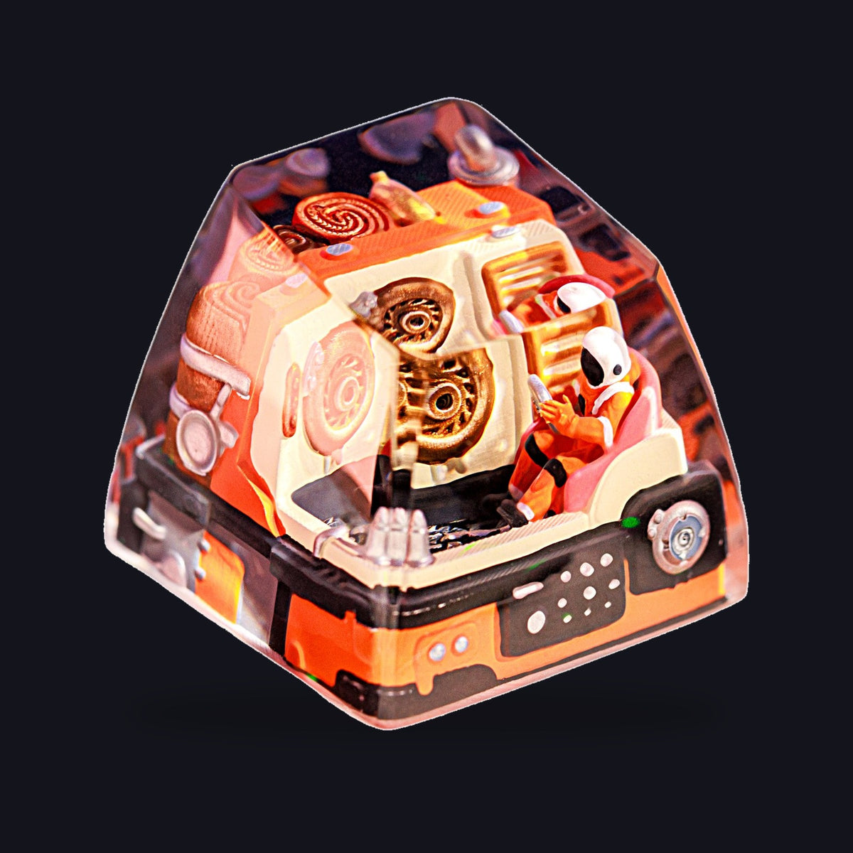 Astronaut Orange Resin Keycap — studio square