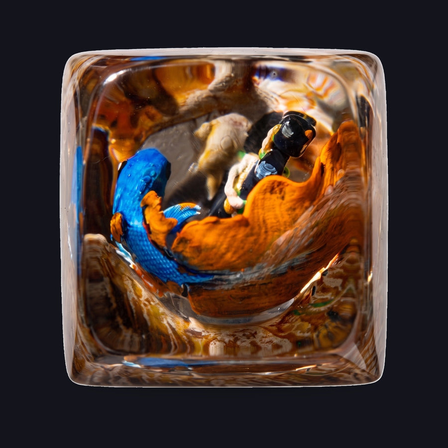 Koi Fish Blue Resin Keycap