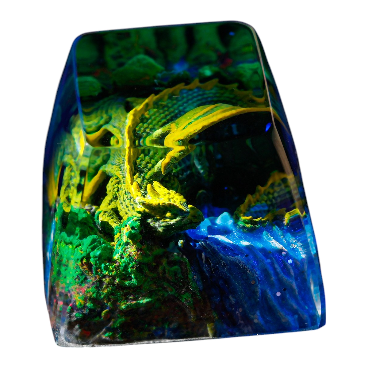 Sleeping Dragon Green resin artisan keycap