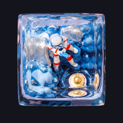Astronaut Blue #2 Resin Keycap — top view